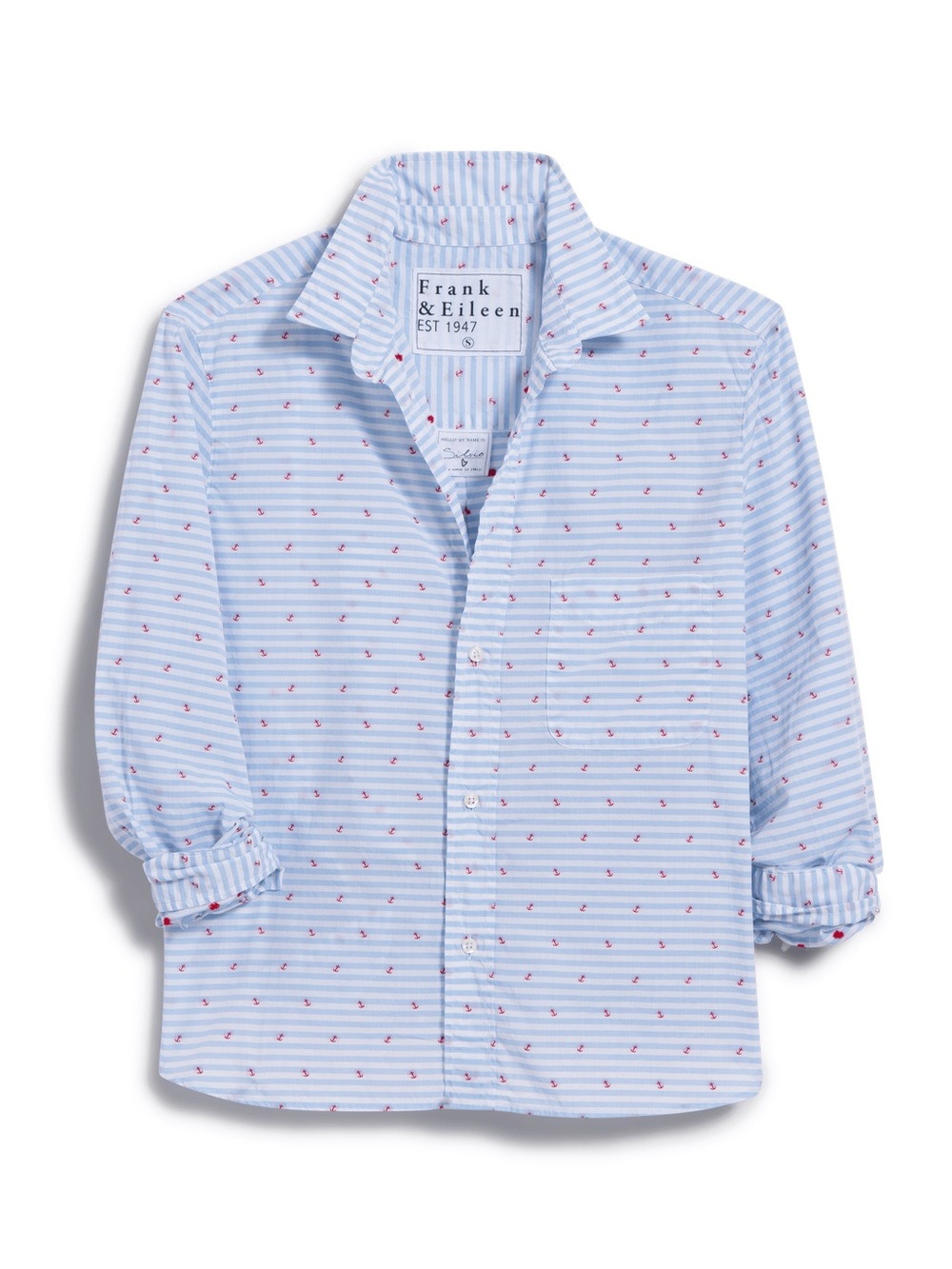 Frank and Eileen SILVIO Blue Stripe with Anchors, Italian Cotton